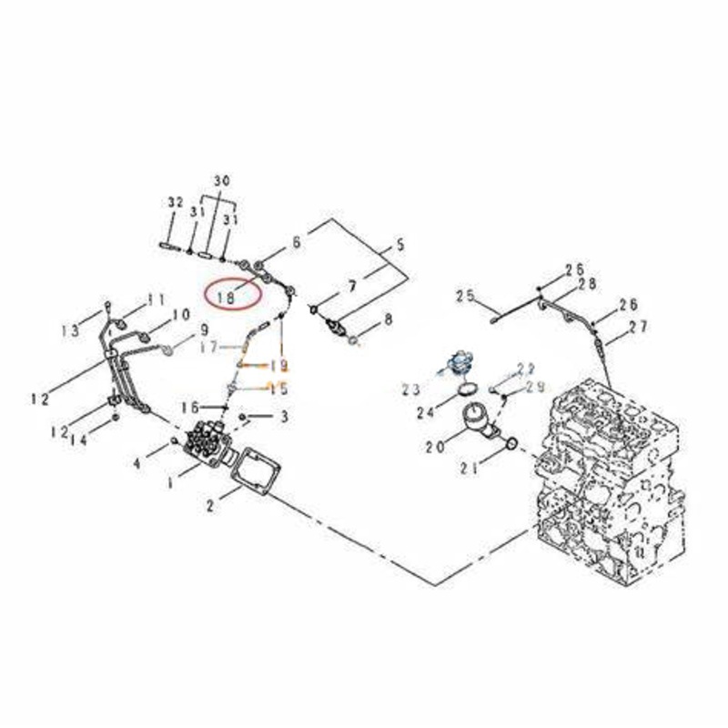 Leak-Off Pipe 131606920 for Perkins Shibaura Engine S773 Hitachi Excavator ZX20U ZX20UR New Holland TZ22DA T1010 T1030 TZ25DA CASE DX25E DX18E DX22E Tractor
