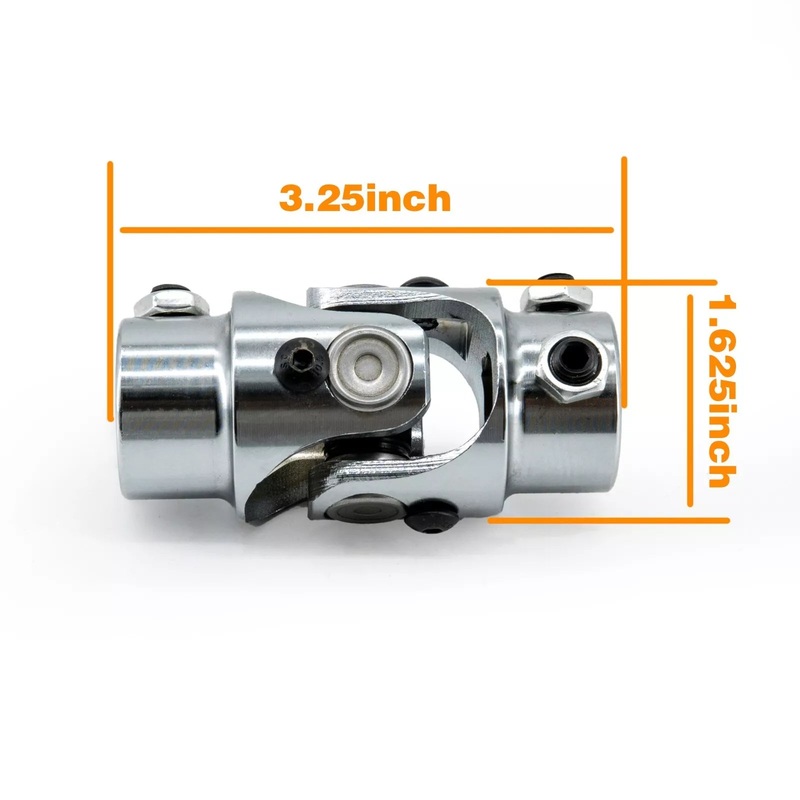 Chrome Billet Steel Steering Shaft Vega Box U-Joint 3/4 DD x 5/8-36 Splined