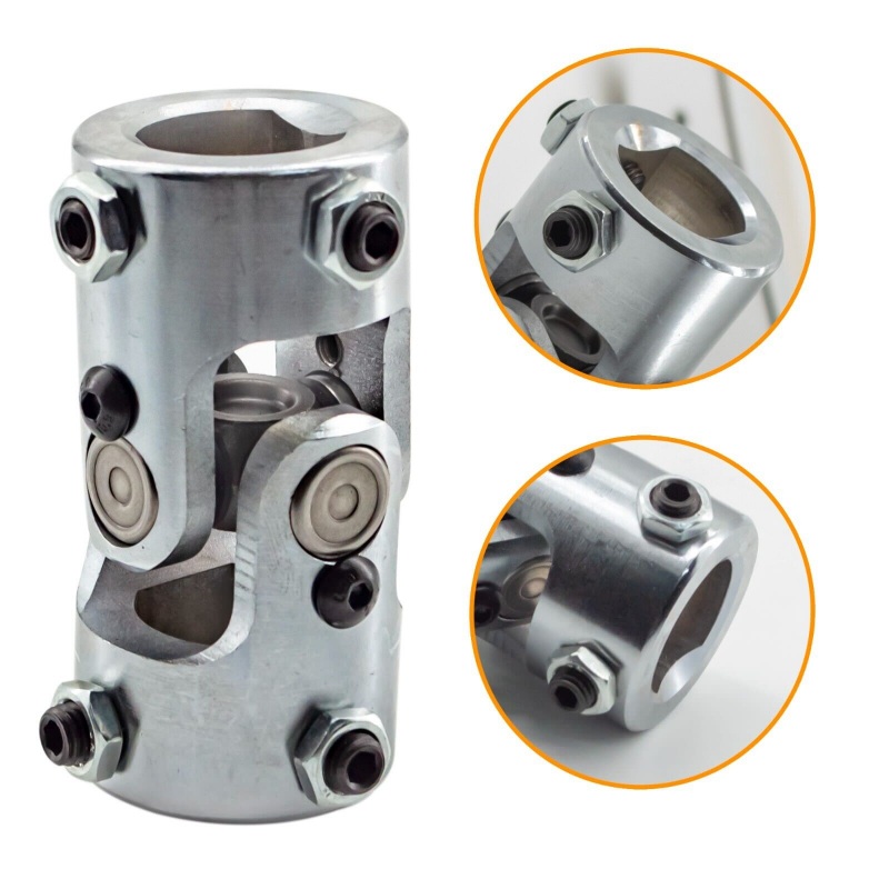 New 1 DD x 1 DD Steering U Joint Universal Shaft Coupler Chrome 1dd to 1dd