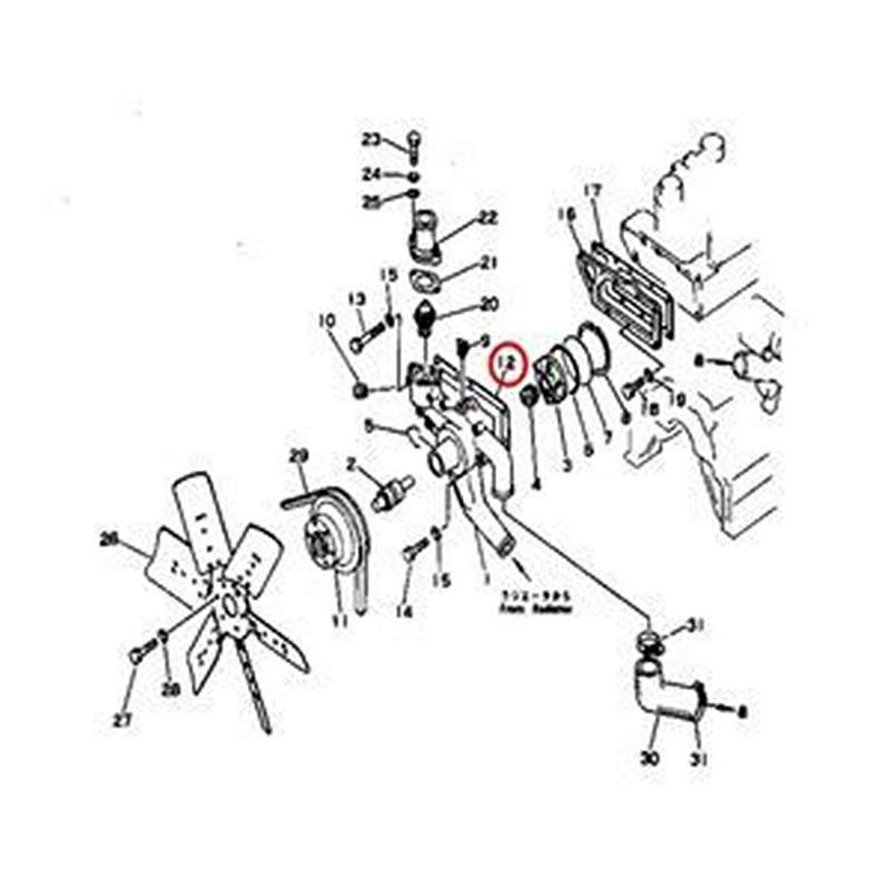 Water Pump Gasket 6130-62-1810 for Komatsu Engine 4D105-3C 4D105-3D 4D105-3G 4D105-3H 4D105-3J 4D105-3L 4D105-3S S4D105-3H S4D105-3J