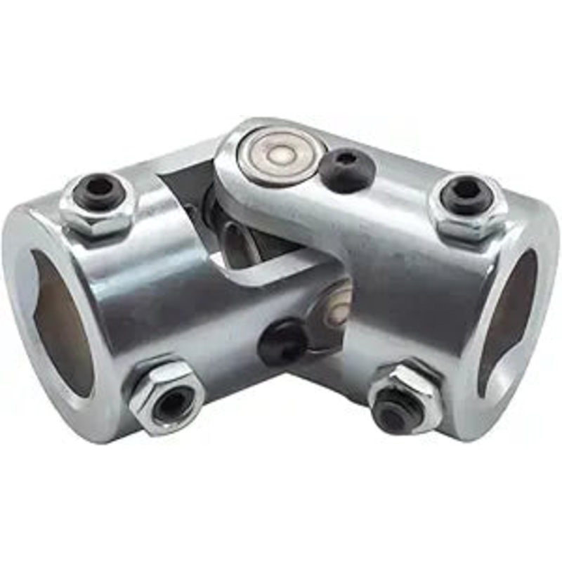 1 DD x 1 DD Steering Universal U-Joint Black Single U Joint Coupler Shaft (Chrome, 3-1/4 Total Length)