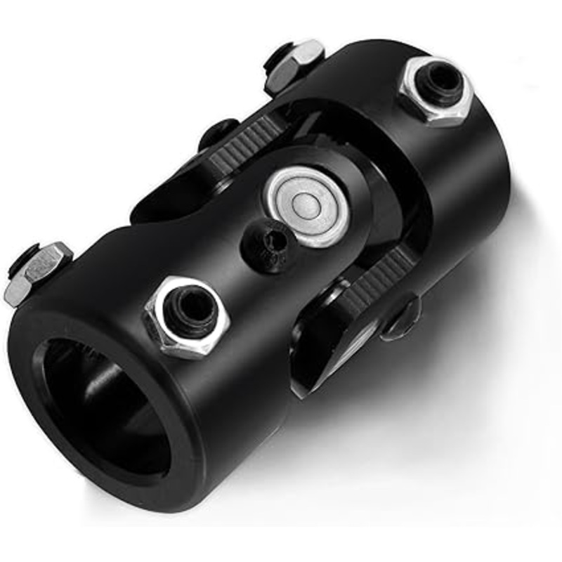 1 Round x 1 Rround Black Steering Universal Joint Single U Joint Shaft,Total Length: 83mm (3-1/4)