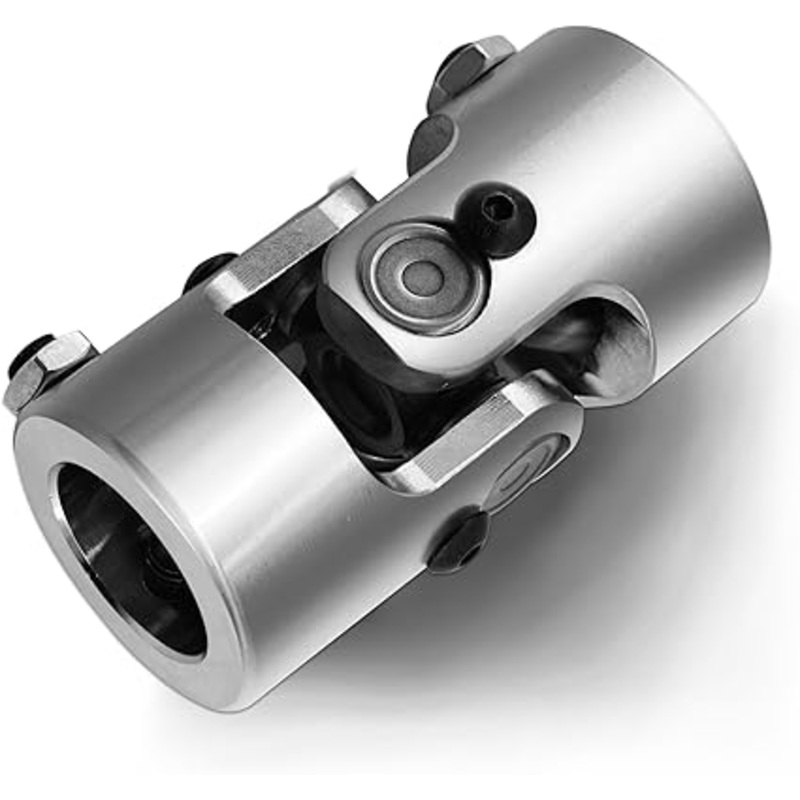 1 Round x 1 Rround Chrome Steering Universal Joint Single U Joint Shaft,Total Length: 83mm (3-1/4)