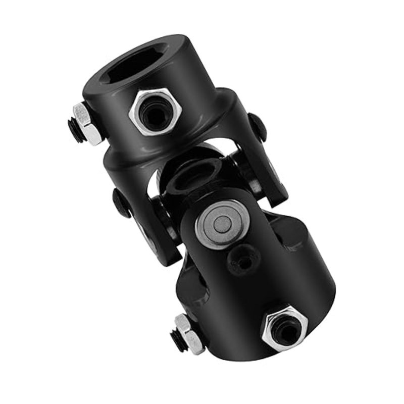 1 Round x 3/4 DD Black Steering U-Joint Shaft Coupling Universal Joint, Total Length: 83mm (3-1/4)