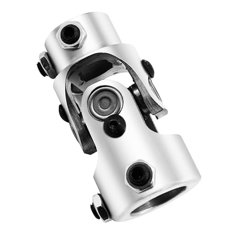 1 Round x 3/4 DD Chrome Steering Universal Joint Single U Joint Shaft, Total Length: 83mm (3-1/4)
