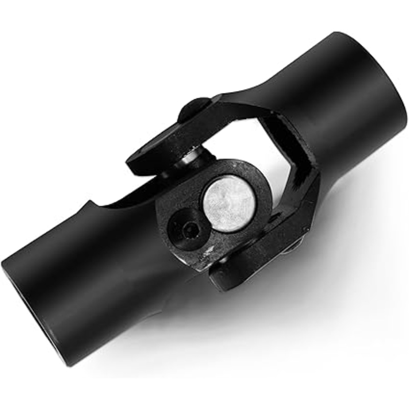 13/16 -36 Spline x 3/4 Round Black Steering Universal Joint Single U Joint Shaft,Total Length: 96mm (3-3/4)