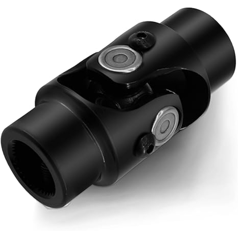 13/16-36 Spline X3/4 Round Black Steering Universal Joint Single U Joint Shaft,Total Length: 83mm (3-1/4)