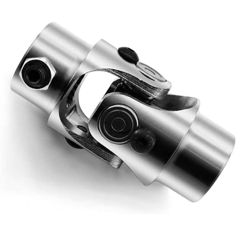 3/4 20 Spline X 3/4 Round Steering Shaft U Joint Single Chrome Universal Joint Coupling (3-1/4 Overall Length)
