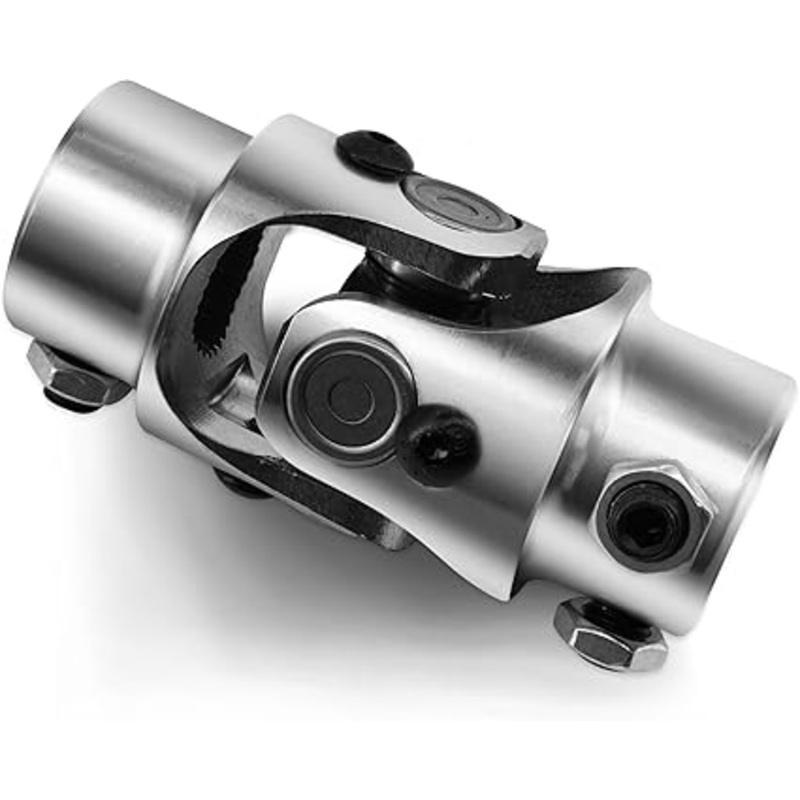 3/4 30 Spline X 3/4 DD Single Steering Shaft Universal U Joint Coupler Chrome