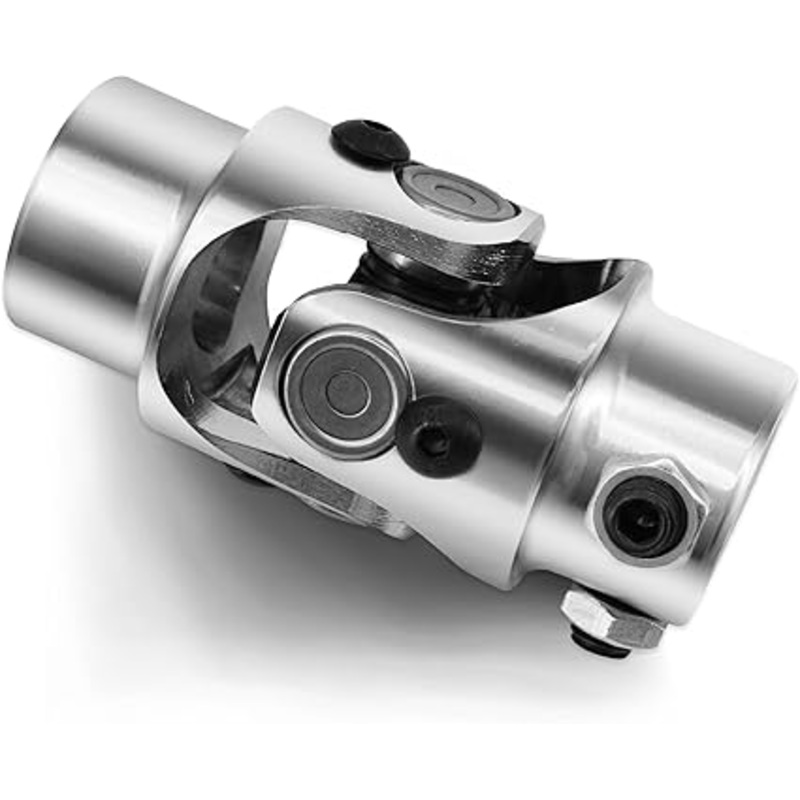 3/4 DD X 3/4 Round Single Steering Shaft Universal U Joint Coupling Chrome