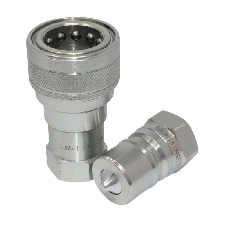 3/4 NPT ISO 7241-B Quick Disconnect Hydraulic Coupling / Coupler Set