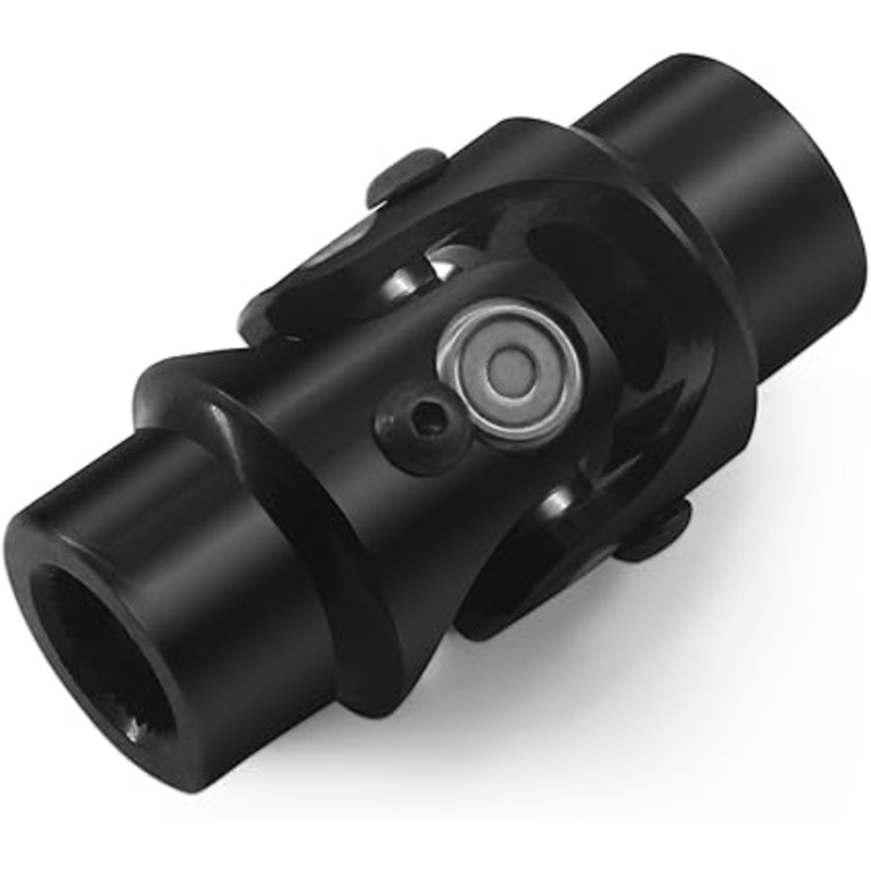 3/4 Round x 3/4 -36 Spline Black Steering Universal Joint Single U Joint Shaft,Total Length: 83mm (3-1/4)