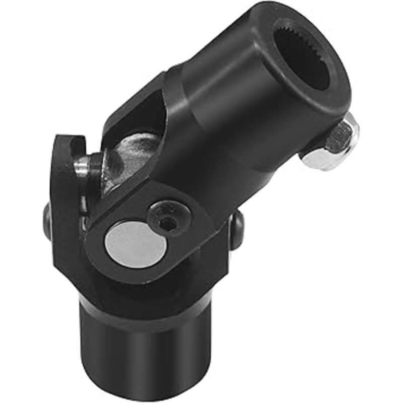 3/4 Round x 5/8-36 Spline Black Steering Universal Joint Single U Joint Shaft,Total Length: 96mm (3-3/4)