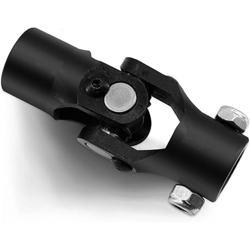 3/4 V Triangle X 3/4 DD Steering Shaft Universal U Joint Coupler, Universal Shaft Coupling (Black, 3-3/4 Overall Length)