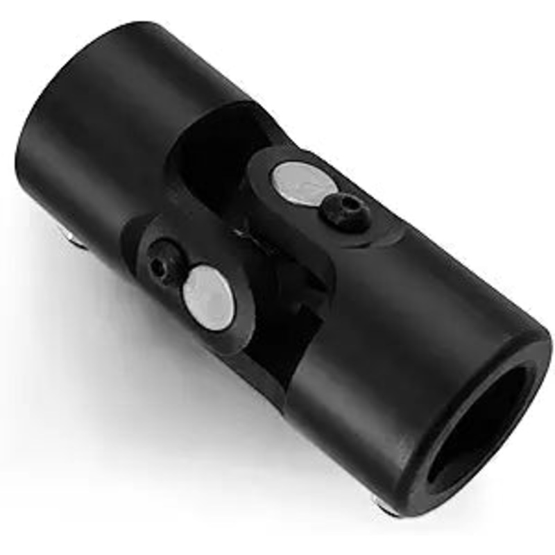 1 DD x 1 DD Black Steering Universal Joint Single U Joint Shaft,Total Length: 96mm (3-3/4)