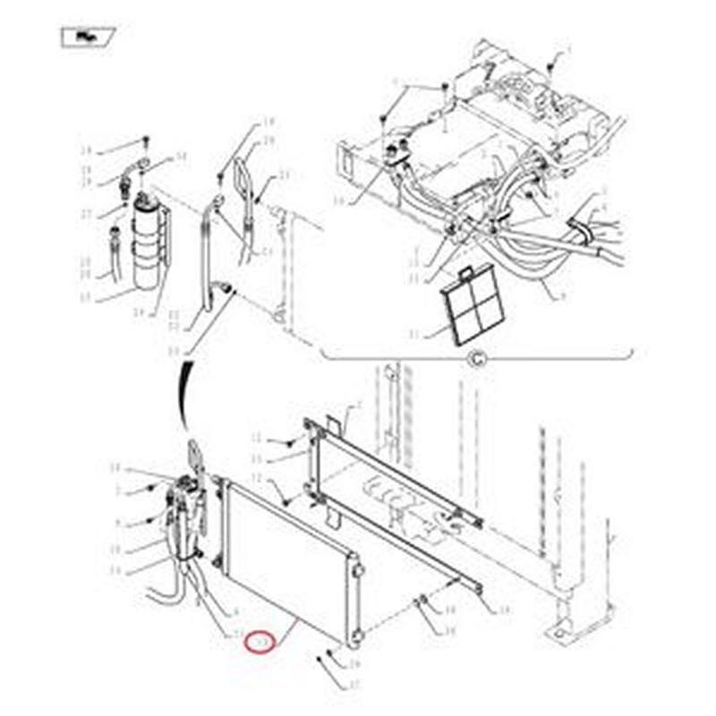 A/C Condenser Core YN20M01675P1 for New Holland Excavator E135B E135BSRLC E175B E215B E235BSR E235BSRLC E235BSRNLC