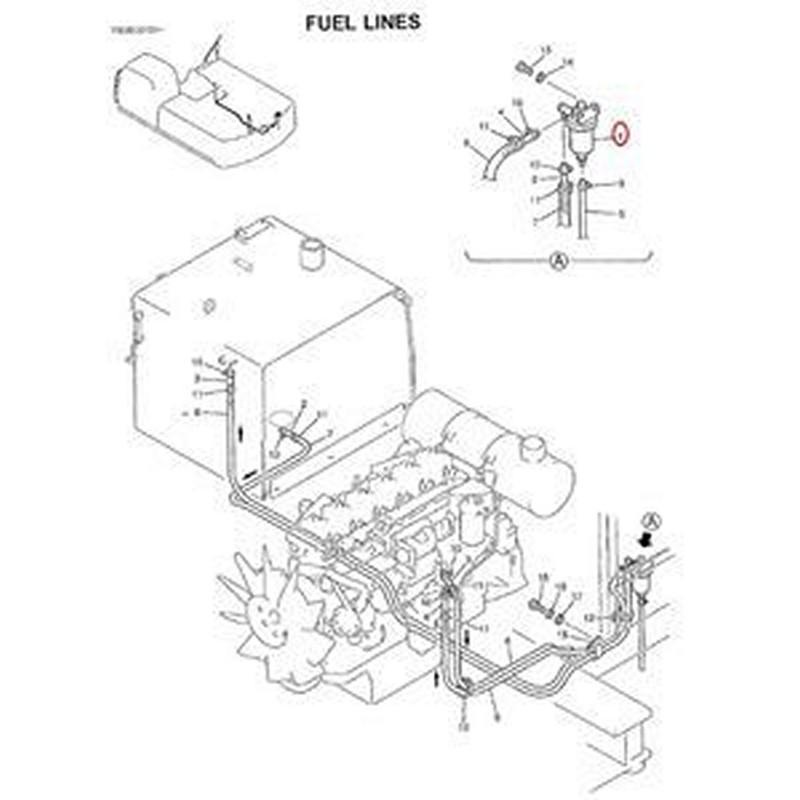Separator 2446U234F3 for Kobelco K903C K905A K907D K912 MD180LC MD320BLC MD450BLC SK04-2 SK16-N2 SK300 SK400 SK480LC