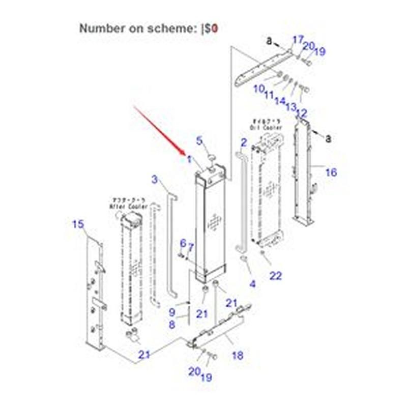For Komatsu Excavator PC130-8 Water Tank Radiator ASS’Y 203-03-12221