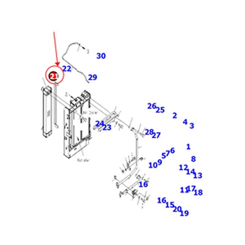 Aftercooler 203-01-71110 2030171330 for Komsatu Excavator PC130-7 PC130-7K