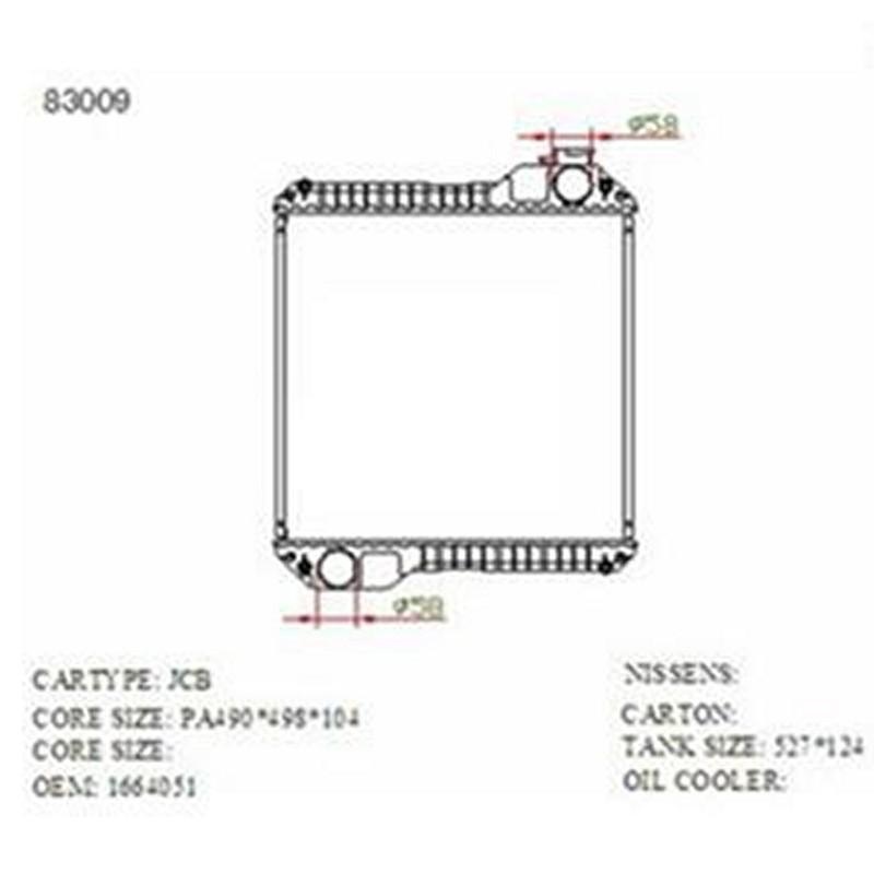 Water Tank Radiator Core Assy for JCB-002 490*500*104mm