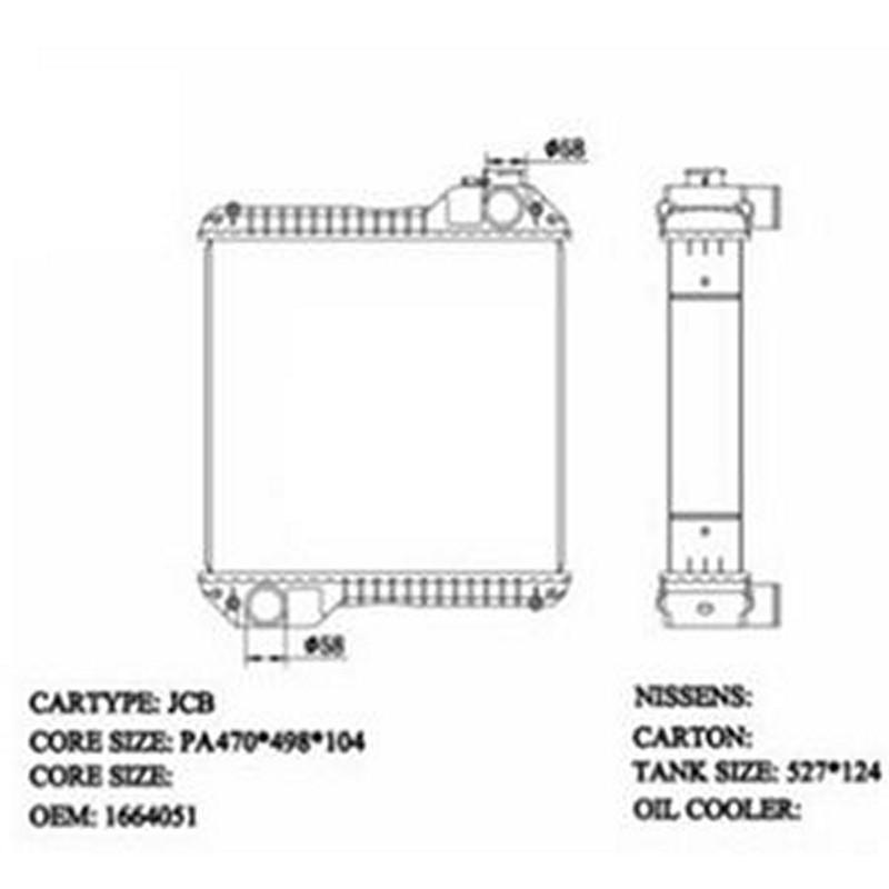 Water Tank Radiator Core Assy for JCB-006 470*500*104mm
