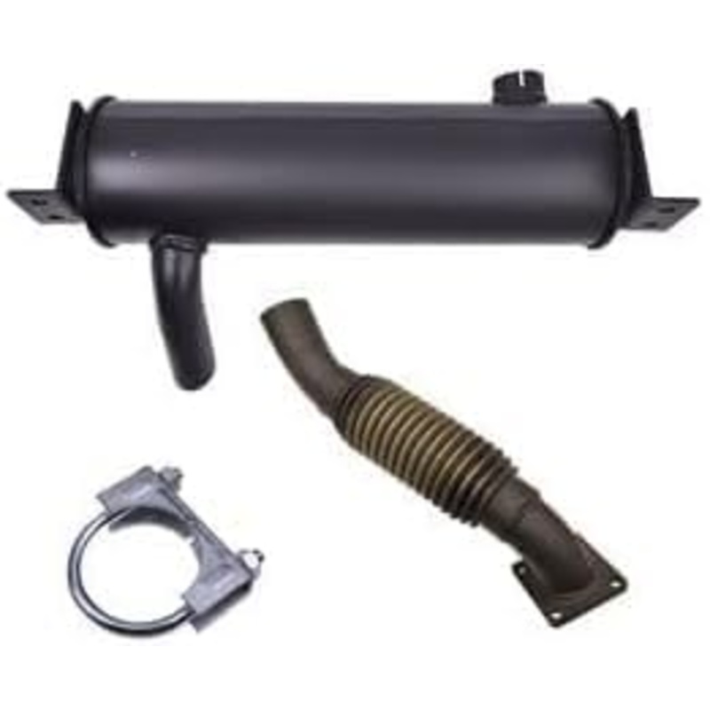 Exhaust Muffler 7181055 With Tube 7181083 7211391 and Clamp 7101708 for Kubota Engine V2403 Bobcat Loader S530 S510