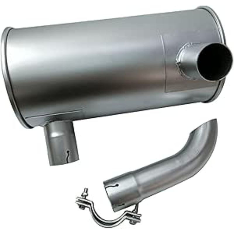 Muffler 6205-11-5330 with Clamp and 2Pcs U-Bolt for Komatsu Engine 4D95 Excavator PC120-5 PC120-6 PC100-5 PC100-6 PC130-5 PC150-5