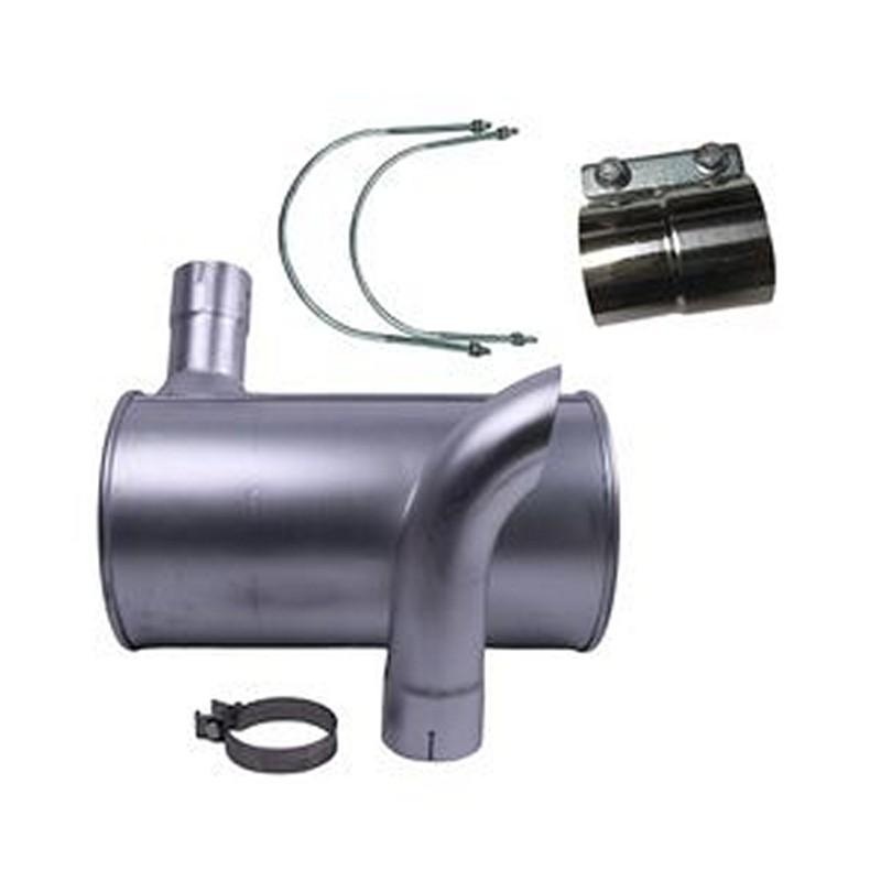 Muffler 6738-11-5510 with Clamp and 2Pcs U-Bolt for Komatsu Engine 6D102 Excavator PC200-7 PC220-7 PC210-7 PC240-7 PC228-3 PC230-7 PW180-7