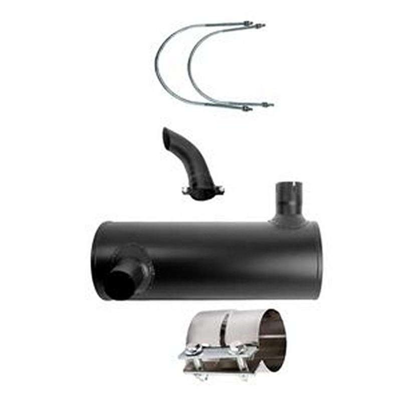 Muffler Silencer 6209-11-5221 with 2Pcs U Bolt and Clamp for Komatsu Engine 6D95 Excavator PC220-5 PC220-5C PC220LC-5 PC220LC-5C