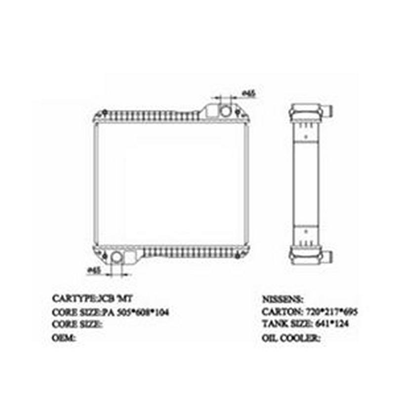 Water Radiator Core for JCB 3CX 4CX 526 528 530