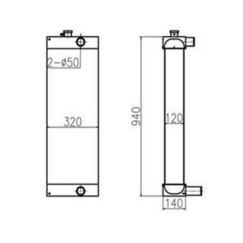 For  JCB Excavator JS140 JS130LC Water Tank Radiator Core ASS’Y