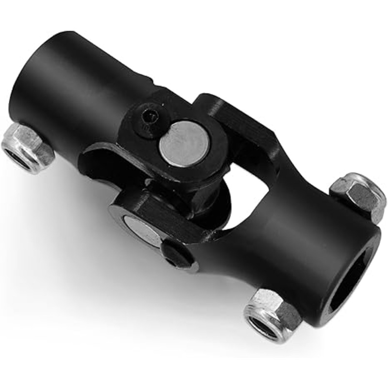 3/4 48 Spline X 3/4 DD Black Single Steering Shaft Universal U Joint Coupling Black 3-3/4 Overall Length