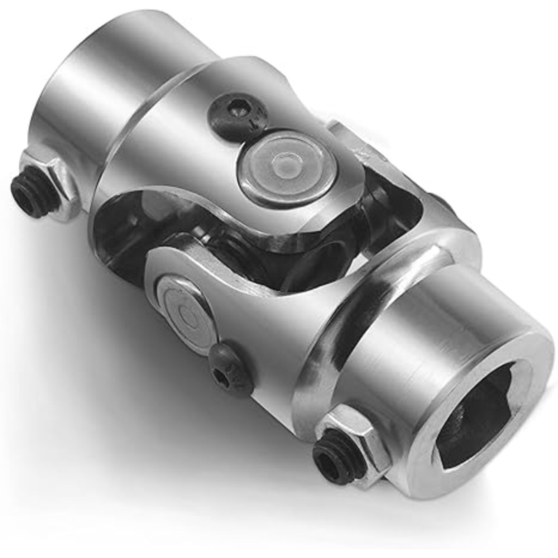 3/4 DD X 3/4 DD Steering Shaft Universal U Joint Coupling, Powder Coated Universal Steering Shaft Coupler Chrome Steel, 3/4 DD to 3/4 DD Single Steering Shaft Joint