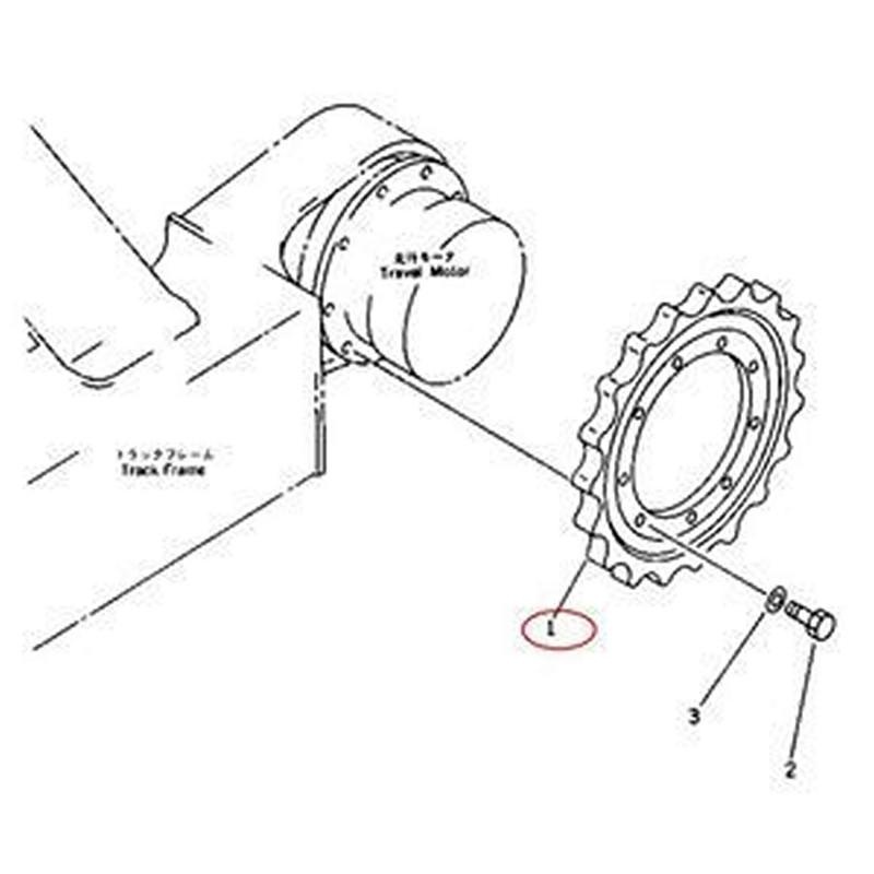 Sprocket 20C-27-11110 for Komatsu Excavator PC12UU-1