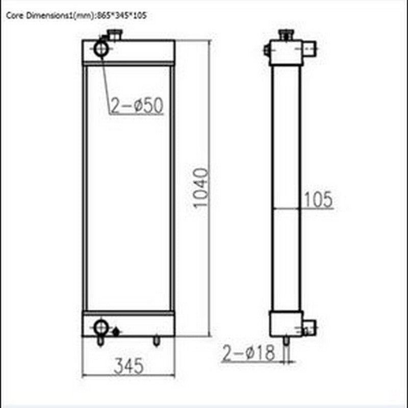For Doosan Excavator DX225 Water Tank Radiator ASS’Y