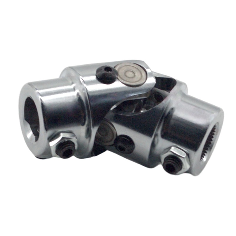 11/16-36 X 3/4 DD Chrome Steering Universal Joint Single U Joint Shaft,Total Length: 83mm (3-1/4)