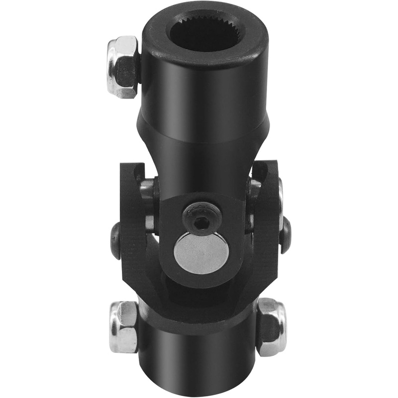 5/8-36 Spline X 3/4 DD Black Steering Universal Joint Single U Joint Shaft,Total Length: 96mm (3-3/4)