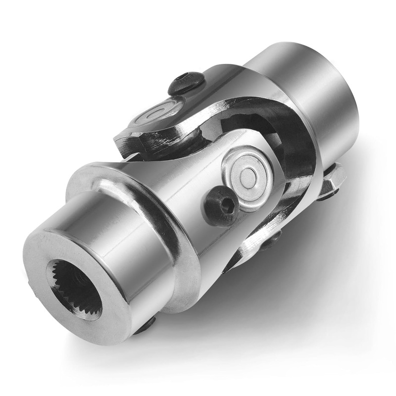 9/16-26 Spline X 3/4 DD Chrome Steering Universal Joint Single U Joint Shaft,Total Length: 83mm (3-1/4)