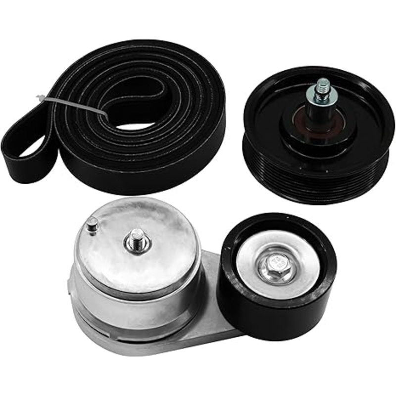 90K-38285 Serpentine Belt Tensioner & Idler Pulley Kit Compatible with 2003-2012 Dodge RAM 2500/3500/4500/5500 5.9L/6.7L, Sterling Bullet 45/55 2008-2010, Replace 38285 36315 K081264HD