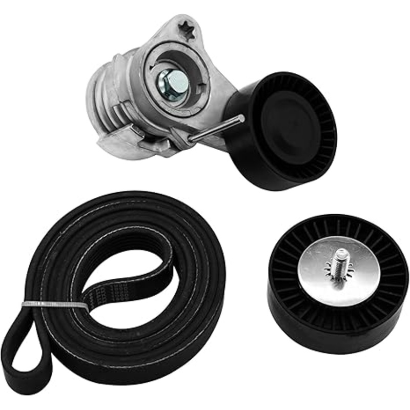 Drive Belt Tensioner Kit Fit for 2006-2013 BMW 128i 325i 325xi 328xi 330i 330xi 525i 525xi 528i 528xi 530i 530xi X3 X5, 3.0L L6, Replace ADK0022P, 39112, 6K1990