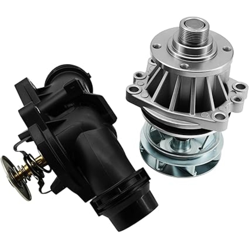 Water Pump and Thermostat Housing Assembly Fit for BMW 320i 325i 325xi 330i 330xi 525i 530i 323Ci 328Ci 323i 328i 528i 325Ci 330Ci 330Ci 330i X3 X5 Z3 Z4, Replace AW9261, 1152090