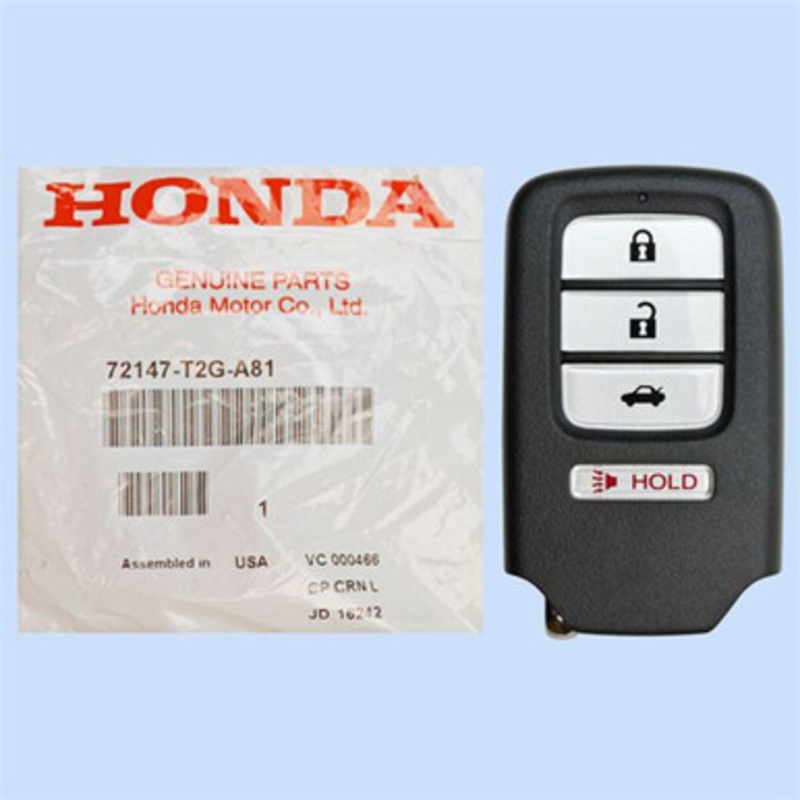 Honda 4 Button Driver 2 Smart Key ACJ932HK1310A, 72147-T2G-A81, 433 MHz – Refurbished, Grade A
