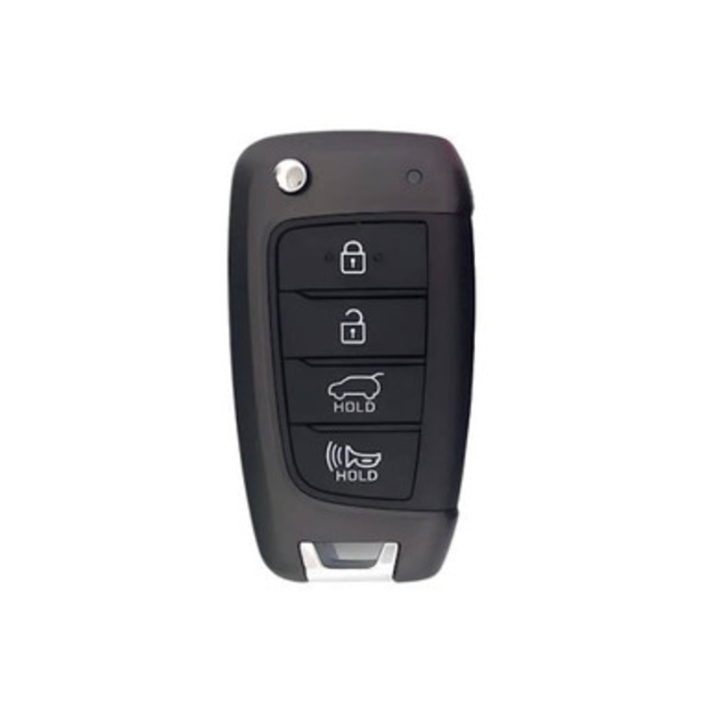 Hyundai 4 Button Flip Key Replacement Case with White Symbols TQ8-RKE-4F40, 95430-S2100, 95430-S1000