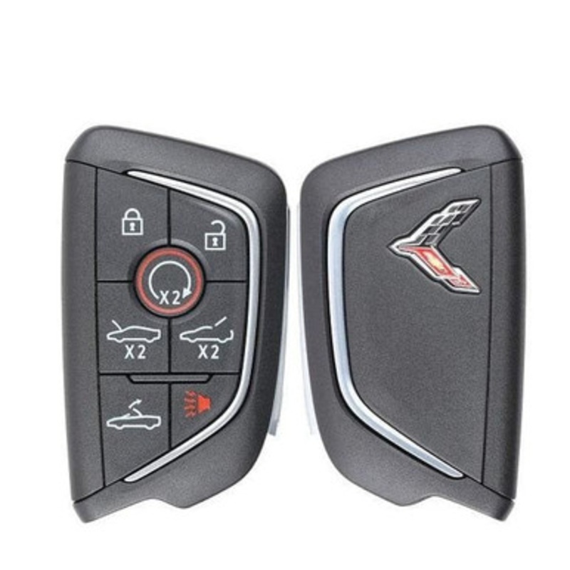 Chevrolet Corvette 7 Button Chrome Logo Smart Key YG0G20TB1, 13554499, 433 MHz – New, OEM