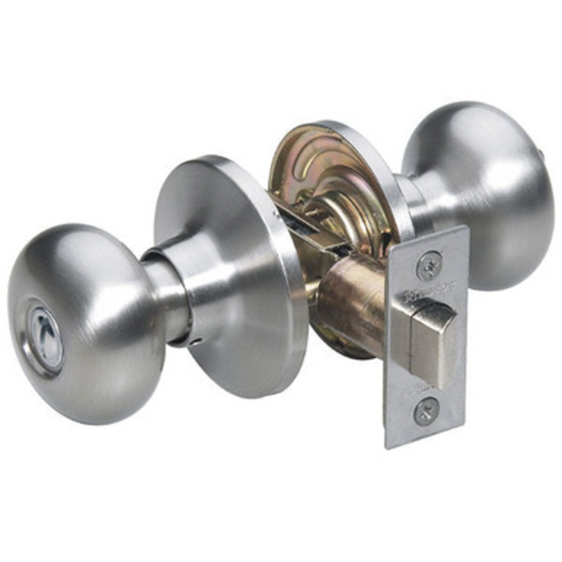 Master Lock BC0315BOX Biscuit Privacy Door Knob – Privacy – Grade 3 – Satin Nickel