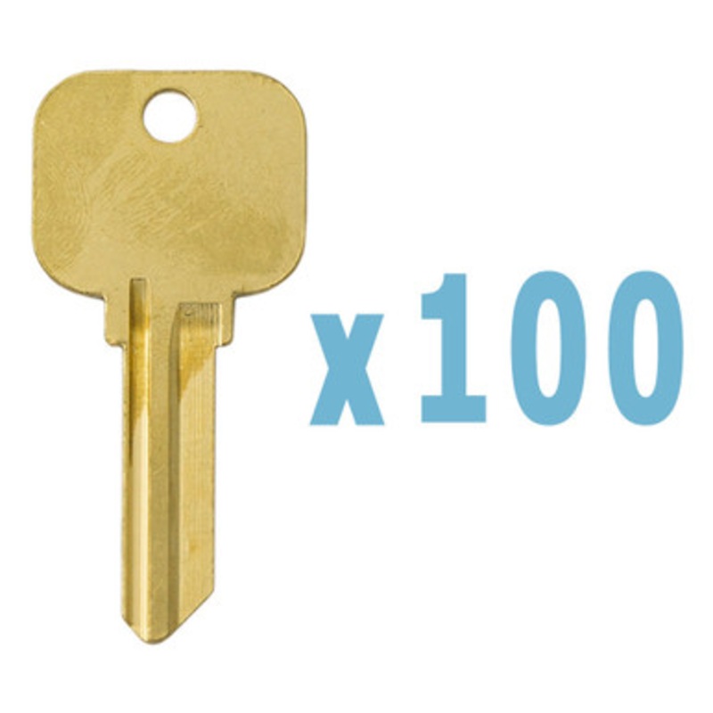 Keyless2Go KW1 1176 KWIKSET Key Blank Brass Neuter Bow Key – 100 PACK
