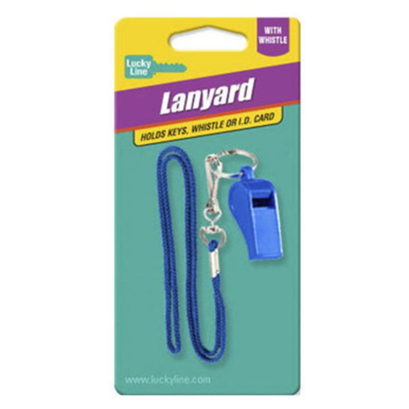 Lucky Line LANYARD With WHISTLE ASSORTED – 1 Pcs – Carded