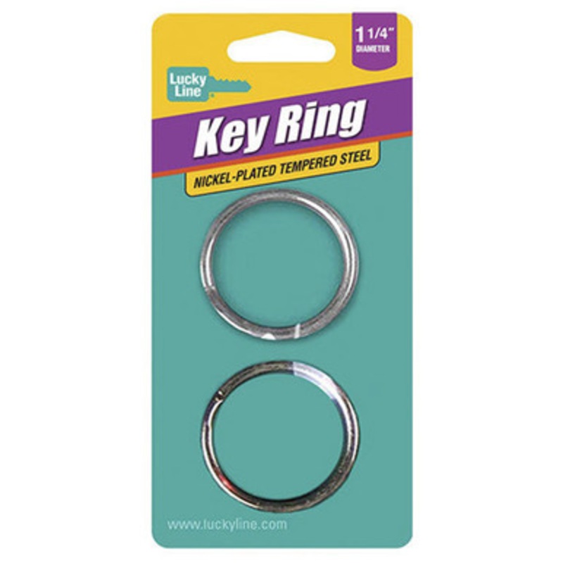 Lucky Line 1-1/4 Inch  Split Key Rings Nickel-Plated  – 2 Pcs – Carded