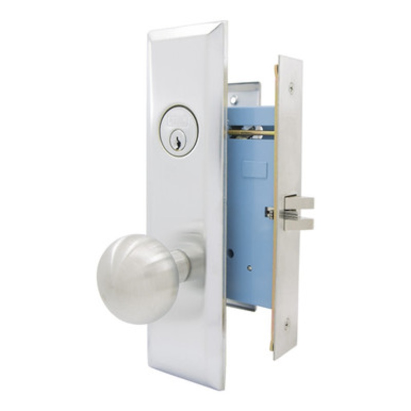 MARKS 7NY10DW Mortise Knob Lockset New Yorker – Vestibule – 1-1/4 x 8 – Satin Chrome – Left Hand