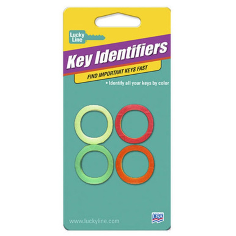 Lucky Line Medium Key Identifier ASSORTED NEON – 4 Pcs – Carded